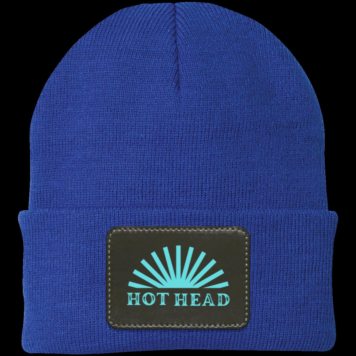 Hot Head- Teal Knit Cap - Patch