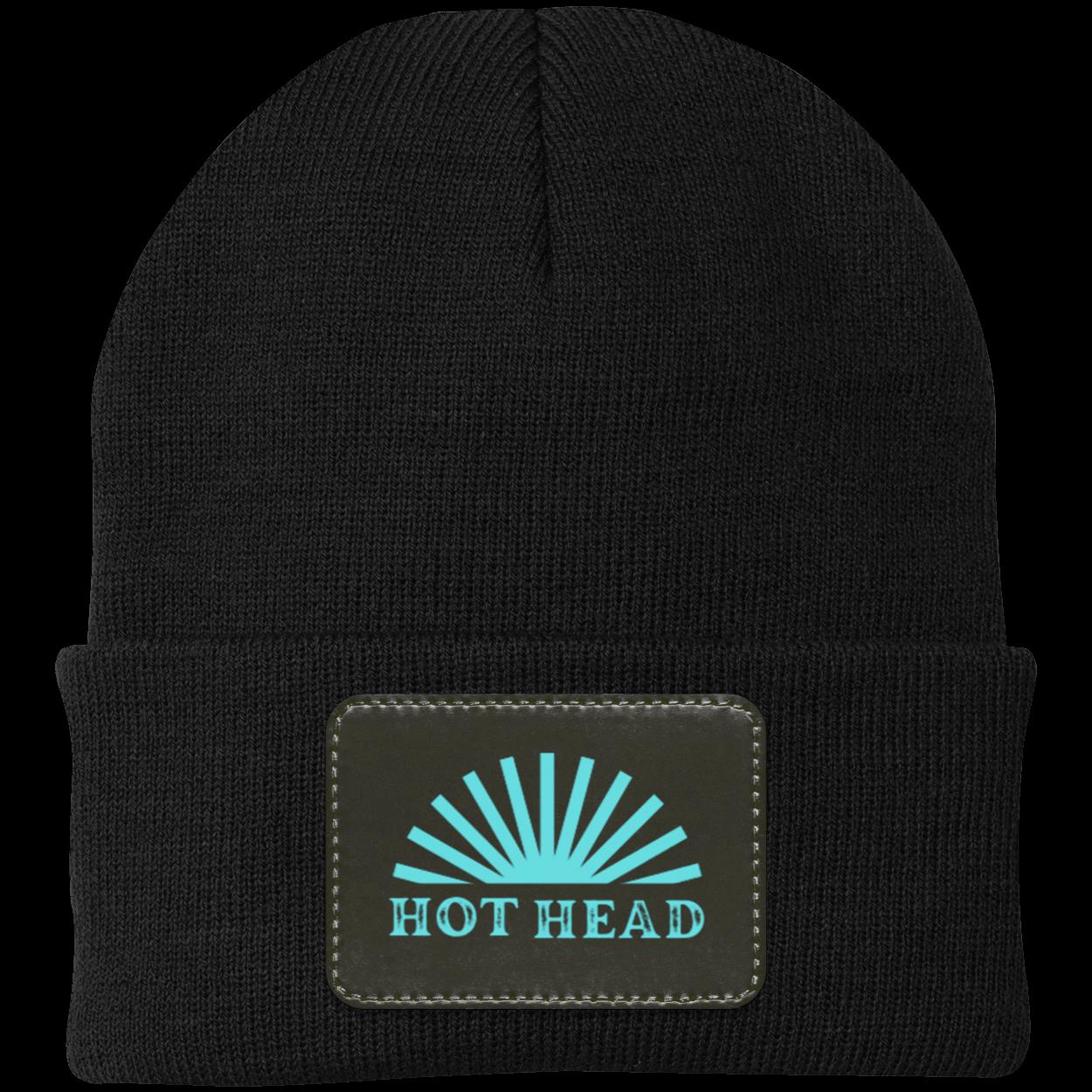 Hot Head- Teal Knit Cap - Patch