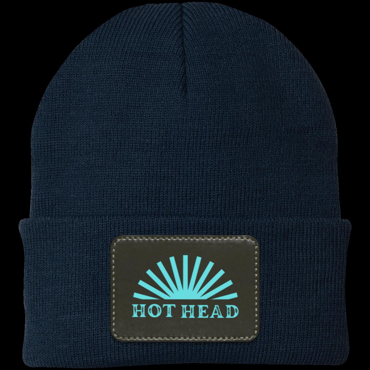 Hot Head- Teal Knit Cap - Patch