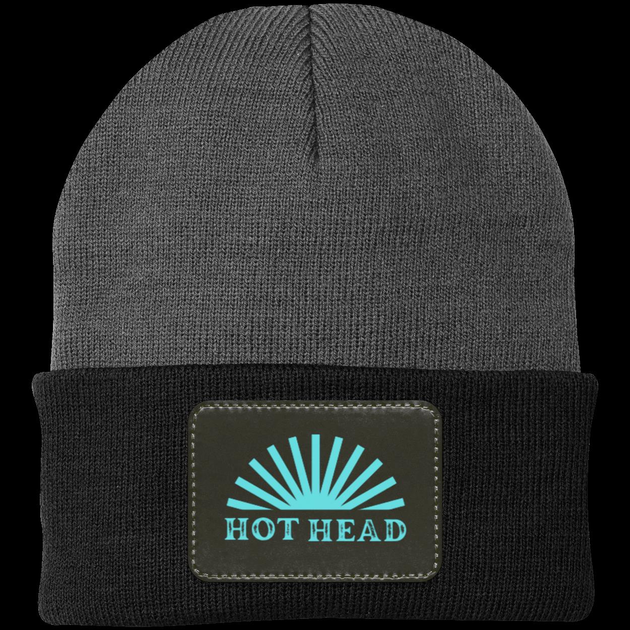 Hot Head- Teal Knit Cap - Patch