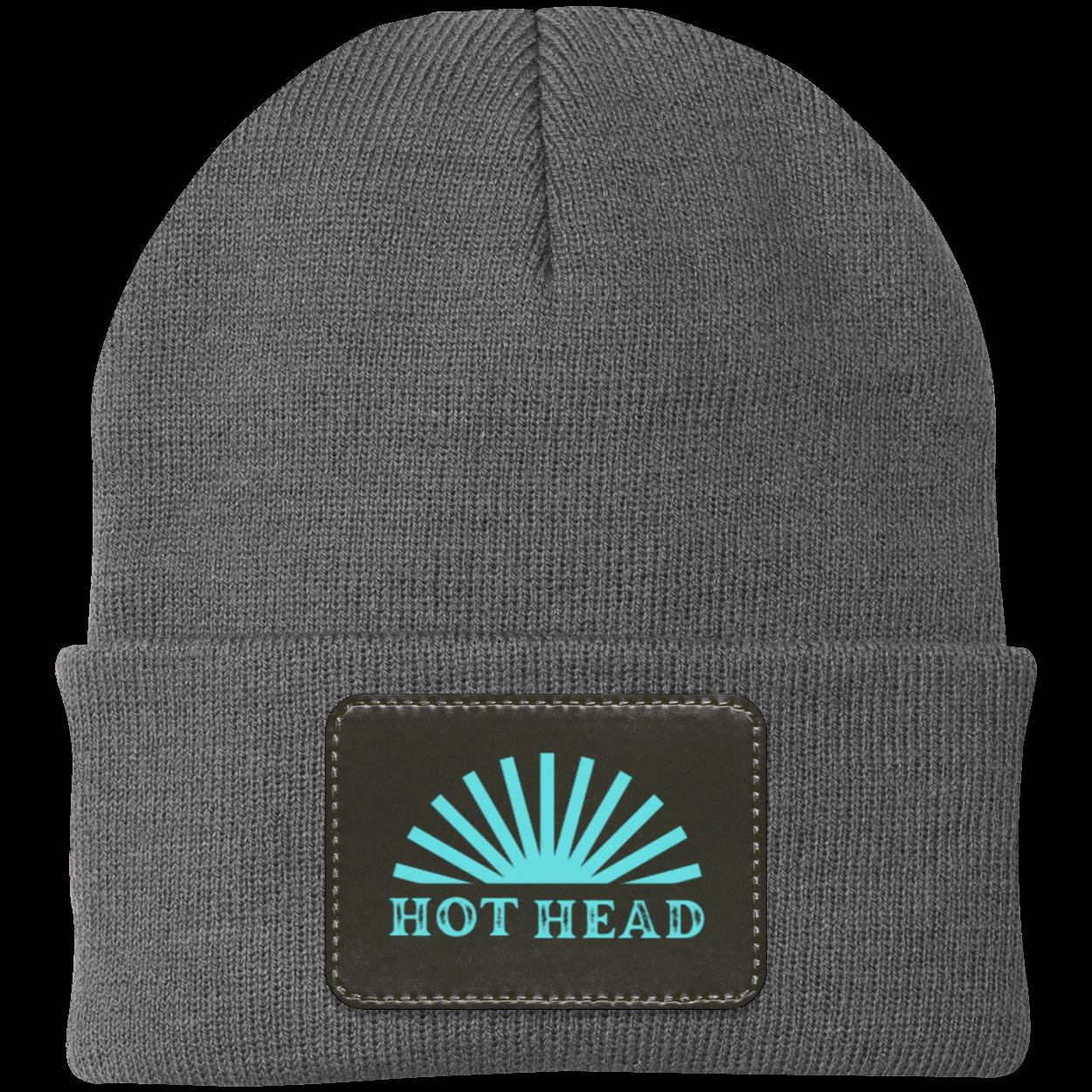 Hot Head- Teal Knit Cap - Patch