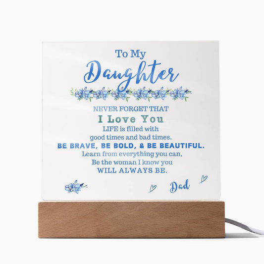 To My Daughter / Dad - Blue Flowers 2