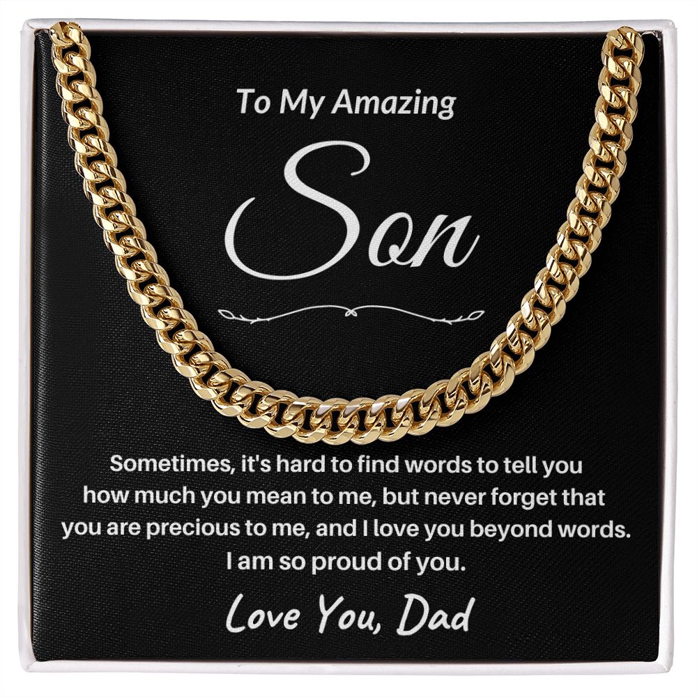 TO MY AMAZING SON/ CUBAN CHAIN - S104a