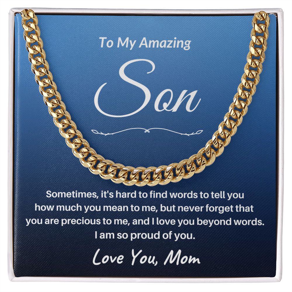 TO MY AMAZING SON/ CUBAN CHAIN - S102a