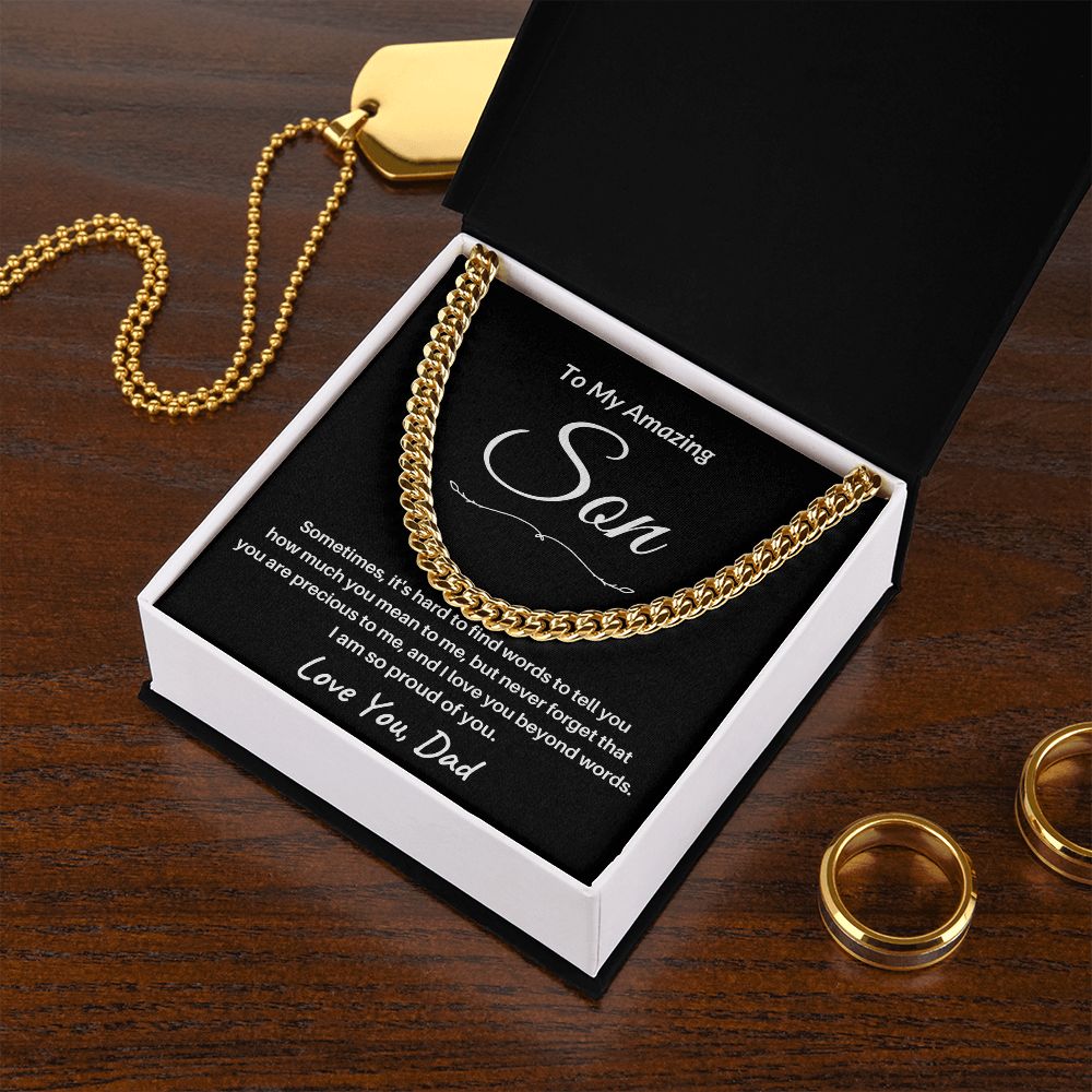 TO MY AMAZING SON/ CUBAN CHAIN - S104a