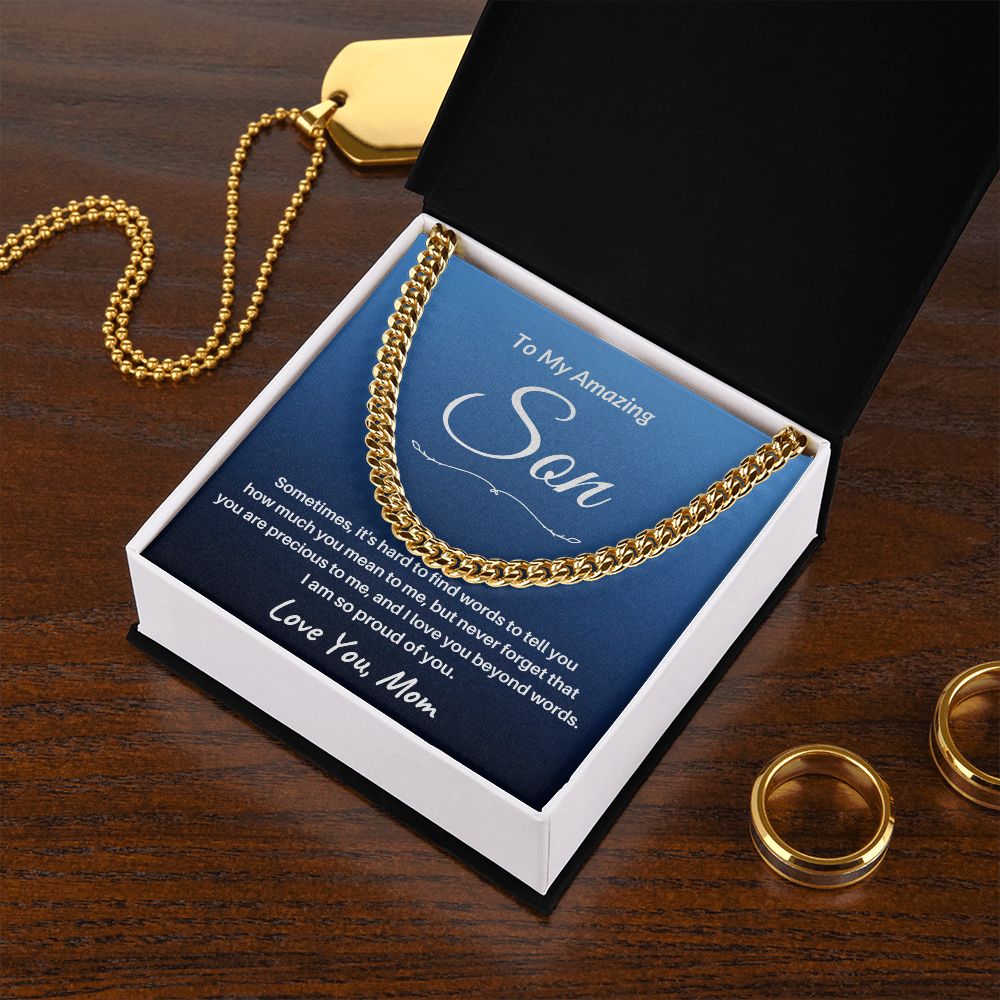 TO MY AMAZING SON/ CUBAN CHAIN - S102a