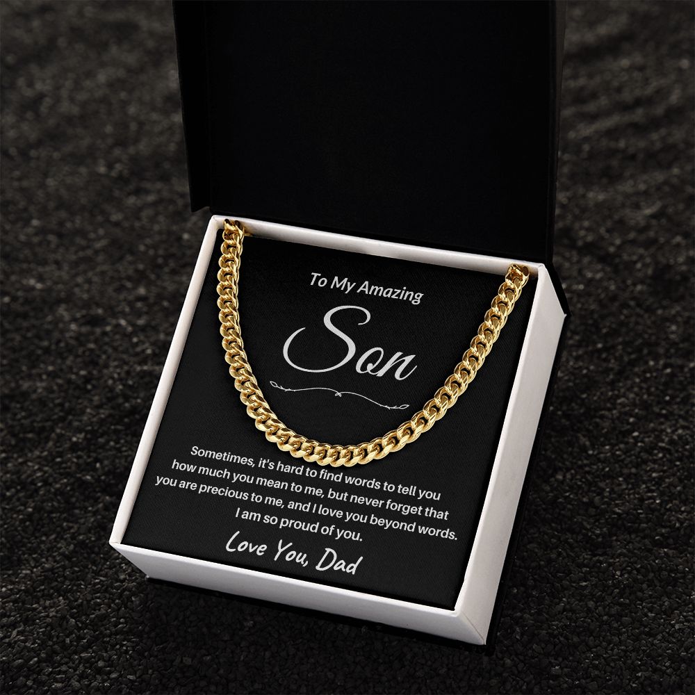 TO MY AMAZING SON/ CUBAN CHAIN - S104a