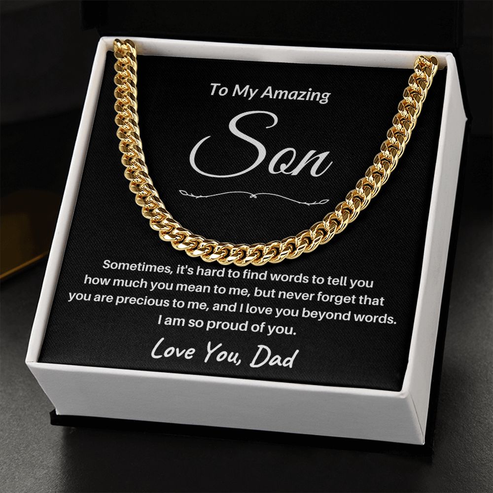 TO MY AMAZING SON/ CUBAN CHAIN - S104a