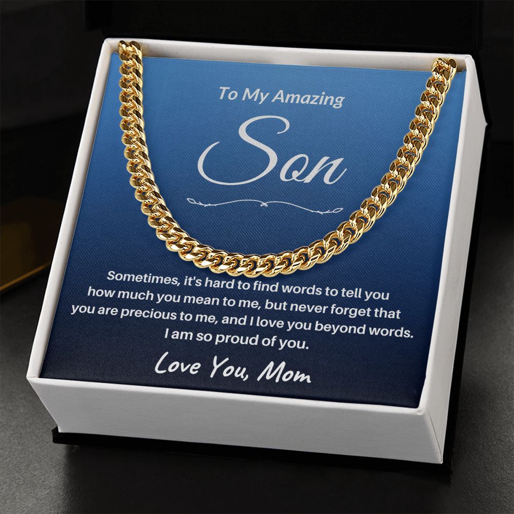 TO MY AMAZING SON/ CUBAN CHAIN - S102a