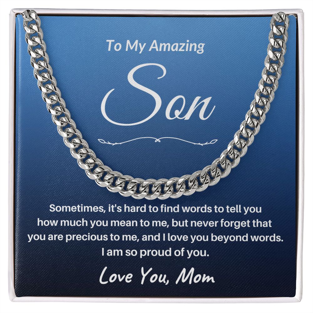 TO MY AMAZING SON/ CUBAN CHAIN - S102a
