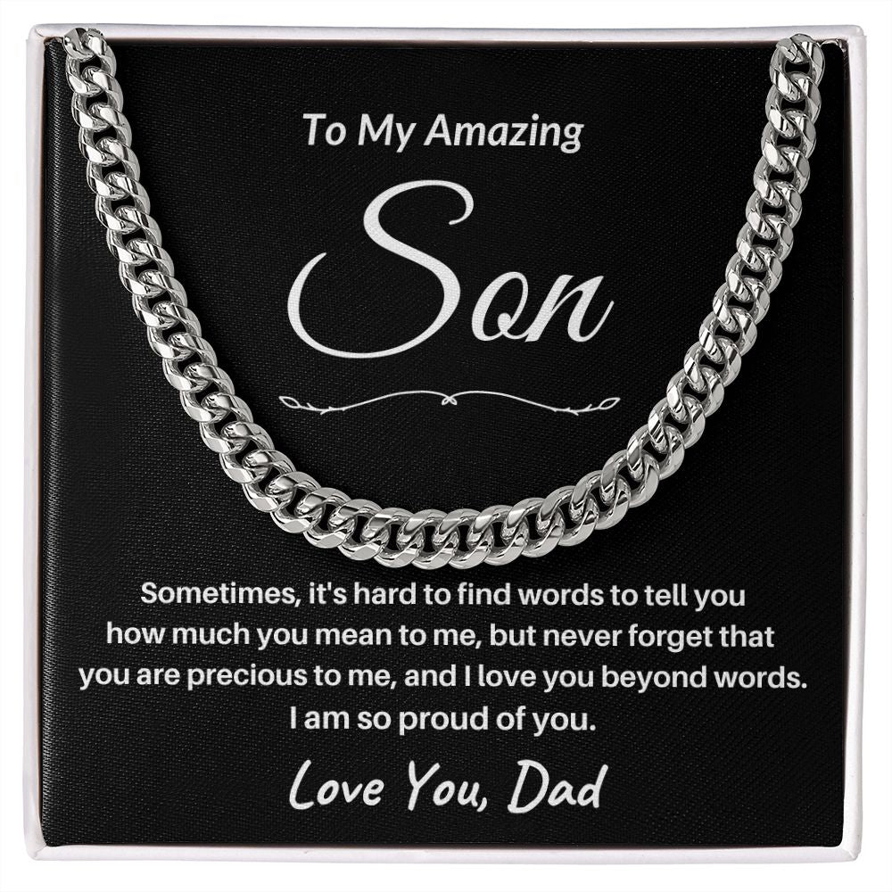 TO MY AMAZING SON/ CUBAN CHAIN - S104a