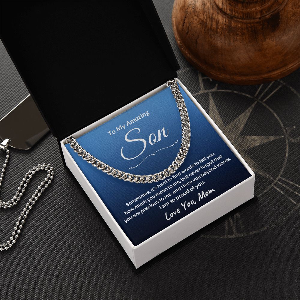 TO MY AMAZING SON/ CUBAN CHAIN - S102a