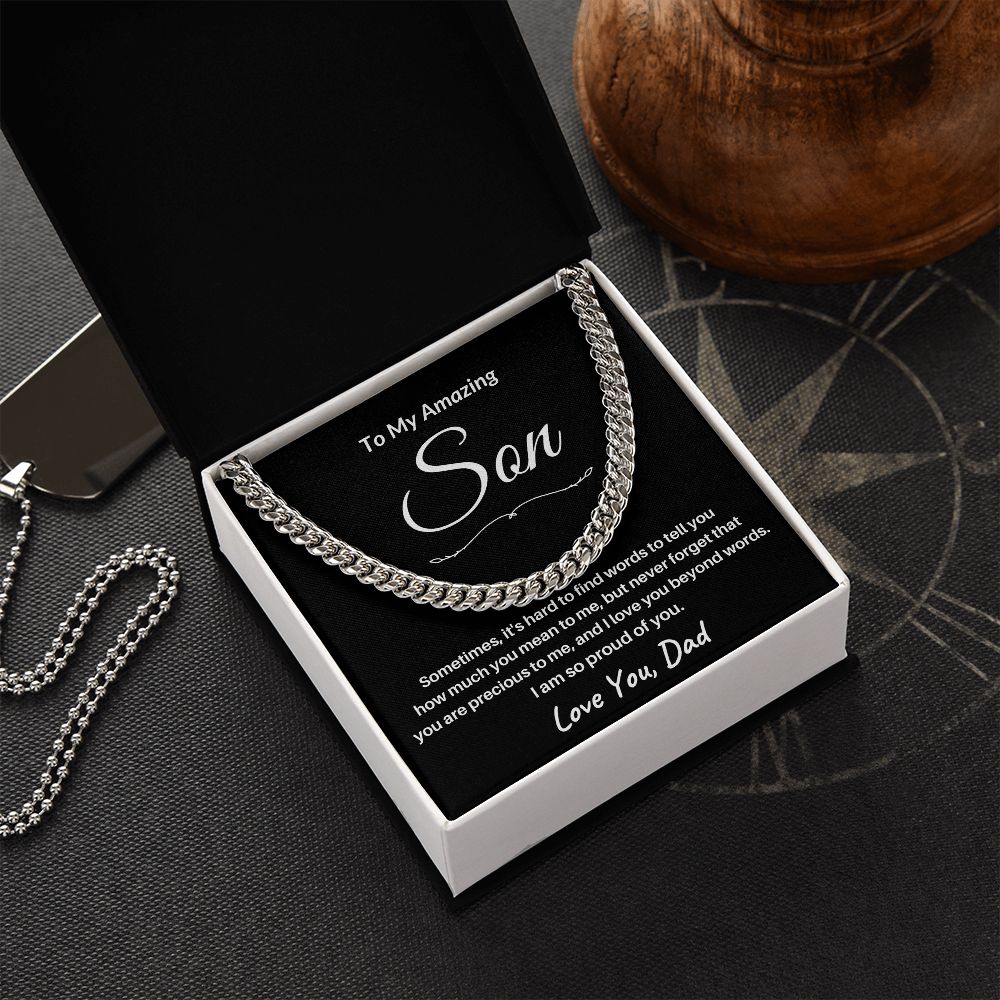 TO MY AMAZING SON/ CUBAN CHAIN - S104a
