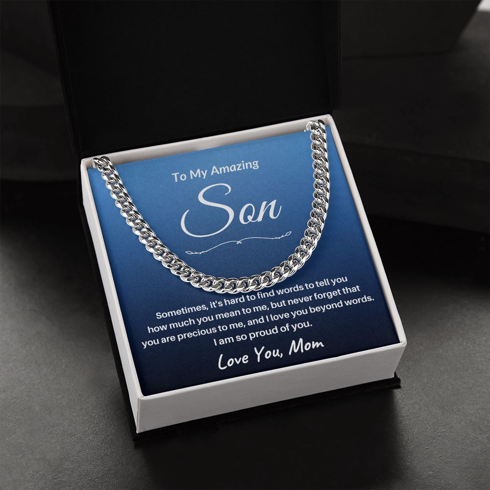 TO MY AMAZING SON/ CUBAN CHAIN - S102a