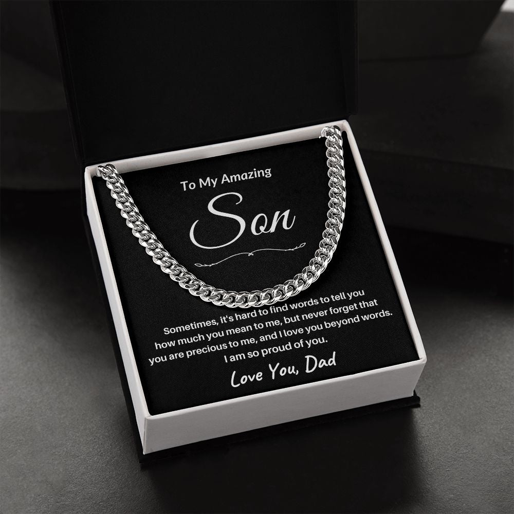 TO MY AMAZING SON/ CUBAN CHAIN - S104a
