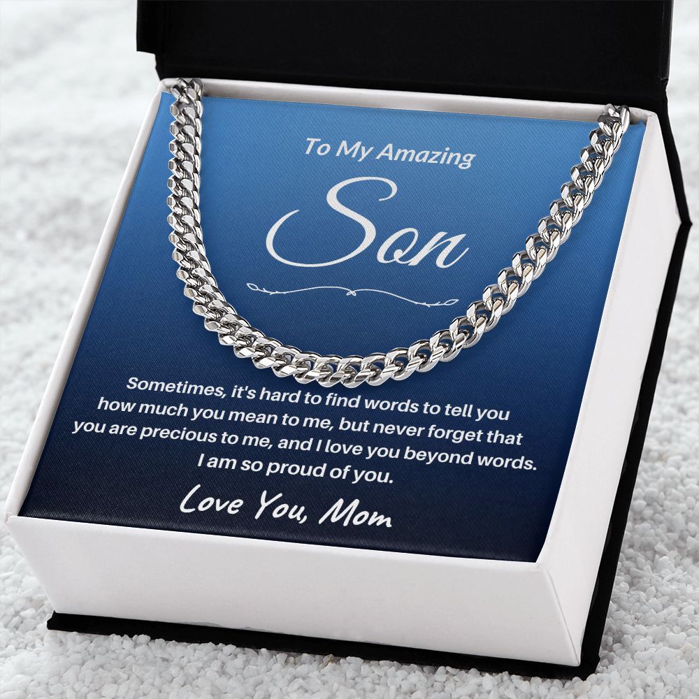 TO MY AMAZING SON/ CUBAN CHAIN - S102a