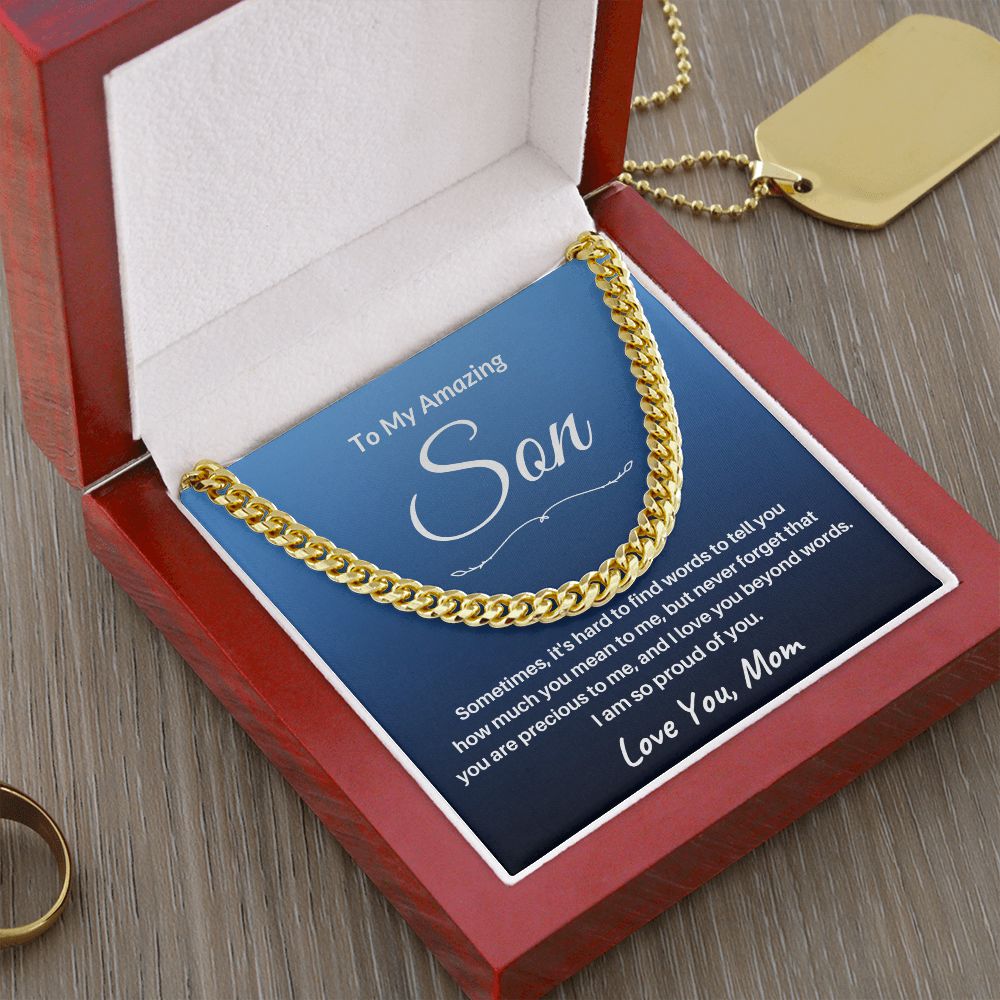 TO MY AMAZING SON/ CUBAN CHAIN - S102a