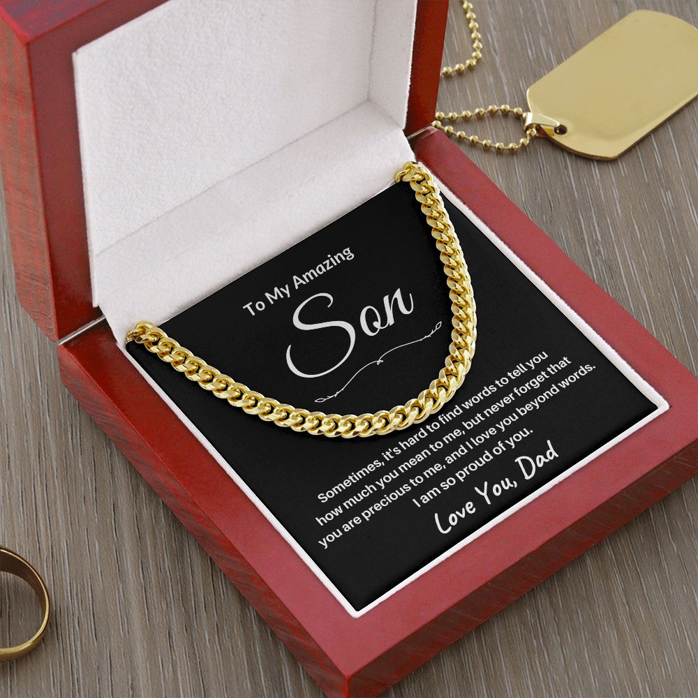 TO MY AMAZING SON/ CUBAN CHAIN - S104a