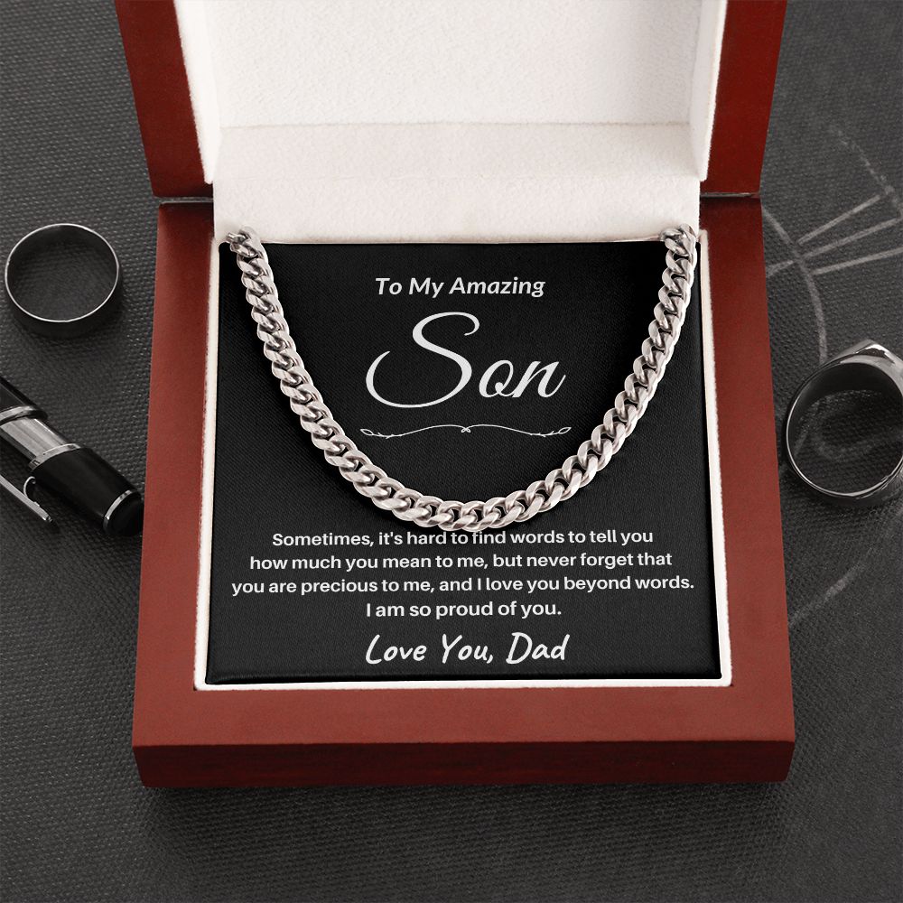 TO MY AMAZING SON/ CUBAN CHAIN - S104a