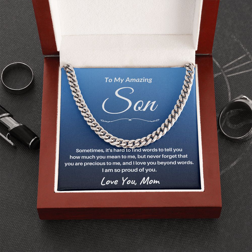TO MY AMAZING SON/ CUBAN CHAIN - S102a